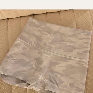 Camo Print High-Waisted Shorts